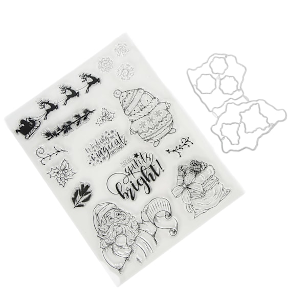 Klare Stempler TPR DIY Unikt Julemønster Klart Trygt Sunt Bred Anvendelse Transparent Stempel for Håndverksprosjekter