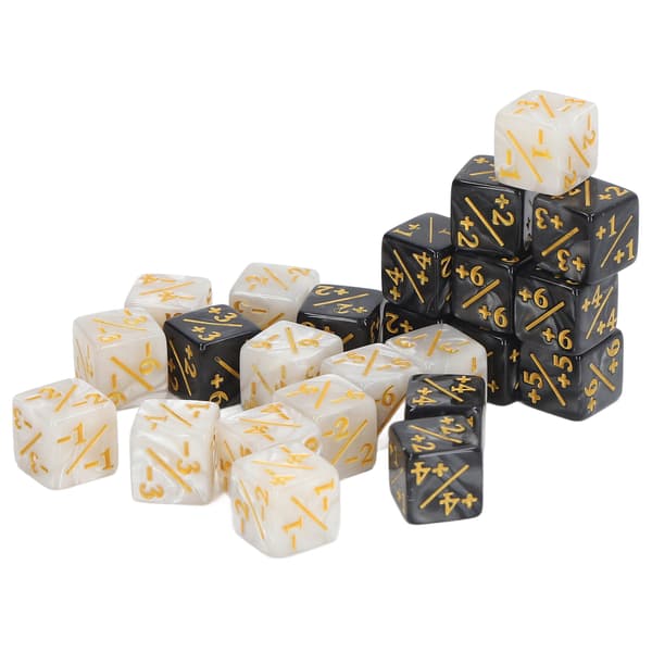 24-piece Dice Counters Acrylic Marble Creature Stats Clear Number Compatible Dice Counters for Card Games