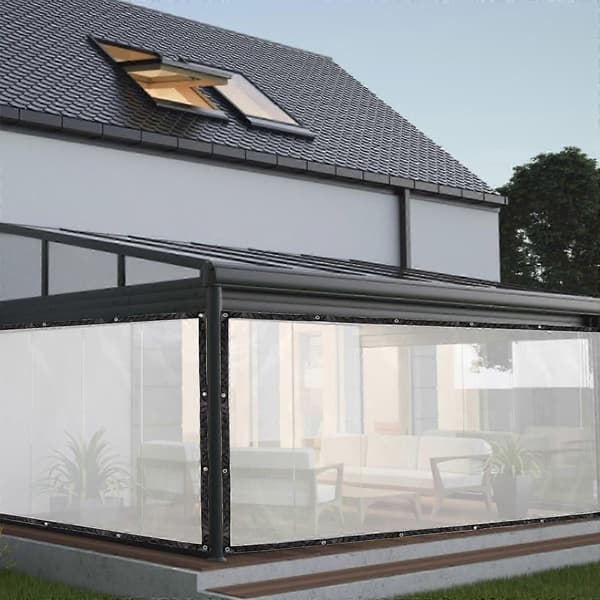 Vedenpitävä kirkas PVC-pressu, kestävä läpinäkyvä pressu terassin maapeitteeksi 150*250cm