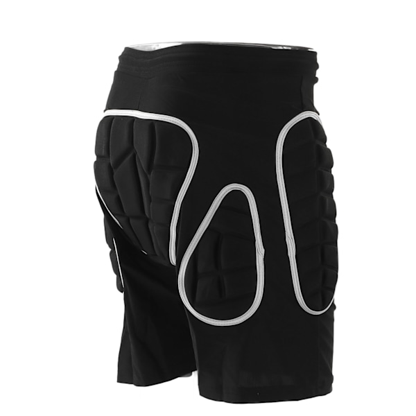 Silver Black Skidskyddshorts med Stötskydd Andningsbara Skridsko Snowboard Hip Shorts Byxor L