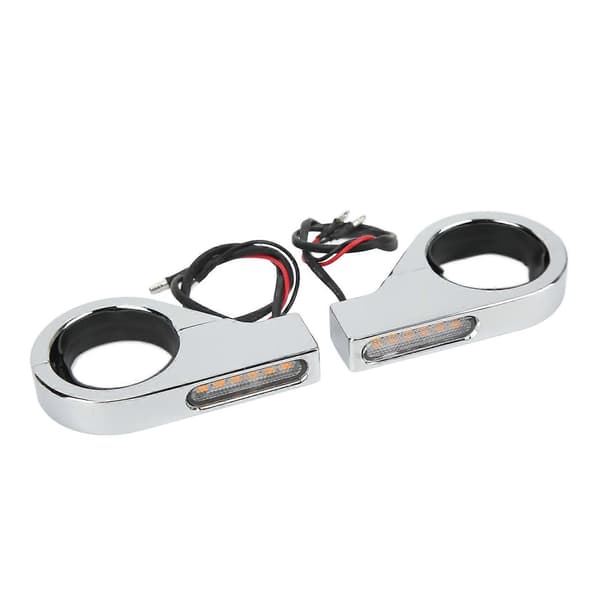 12V Motorcykel LED Blinklys Vandtæt Lys Universal Blinklys Til 41mm Gaffelrør Electroplating