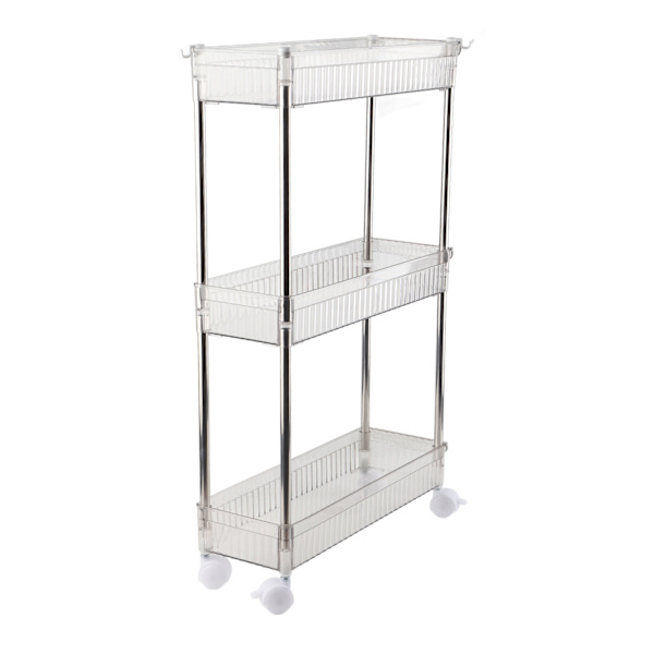 Badeværelsesgabhylde Badeværelseskosmetik Transparent Opbevaringsstativ Flere lag badeværelsesarrangør 3 lag 37x12x50cm