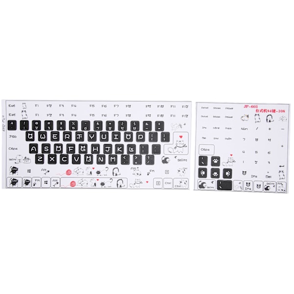 Keyboard Stickers PVC Clear Frosted Pattern Decorative DIY Cute Keyboard Decals for General Desktop Computer