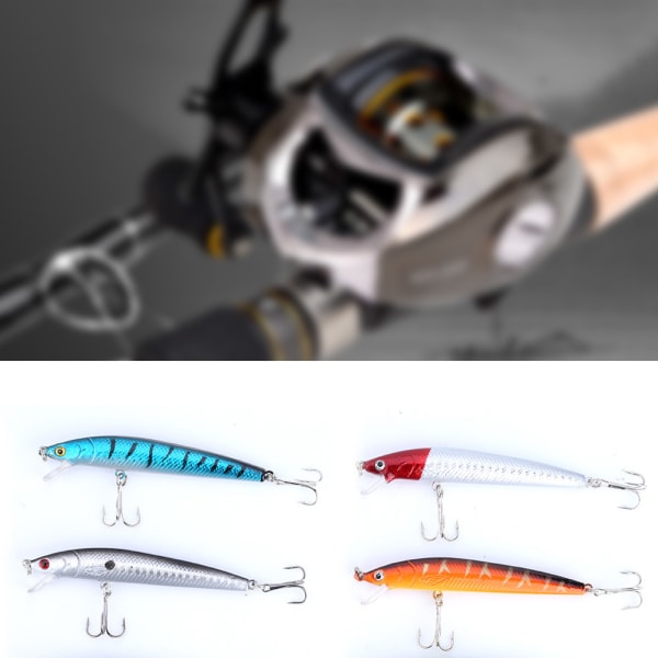 10st färgglada fiskedrag 95 mm Crankbaits Skarpa krokar Beten Tackle fisketillbehör