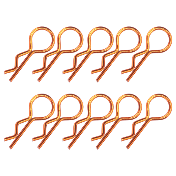 10 stk. RC Bil Karosseri Clips R-form Metal Karosseri Clips Stifter til 1/5 1/6 1/8 1/10 RC Bil (bronze farve)