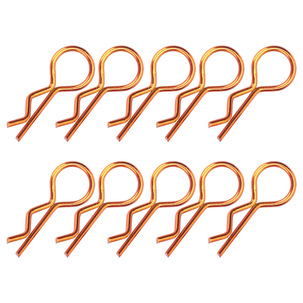 10 stk RC Bil Karosseri Klips R-Form Metall Karosseri Klips Pins for 1/5 1/6 1/8 1/10 RC Bil (bronsefarge)