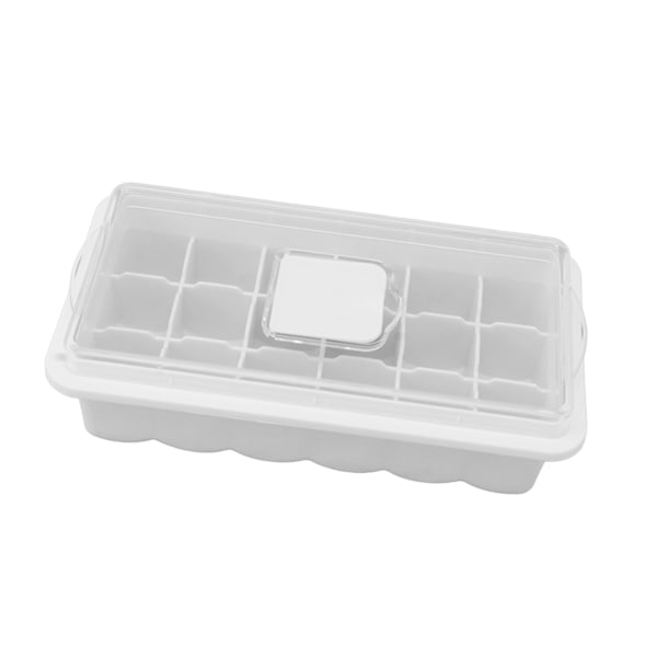 Ice Cube Tray Silikon Easy Release 18 Ice Cubes Maker Form med genomskinligt lock för Whisky Mjölk Te Vit