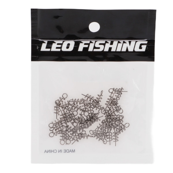 50 Pcs Fishing Bait Spring Lock Stainless Steel Pin Soft Lure Crank Hook Fishing Gear
