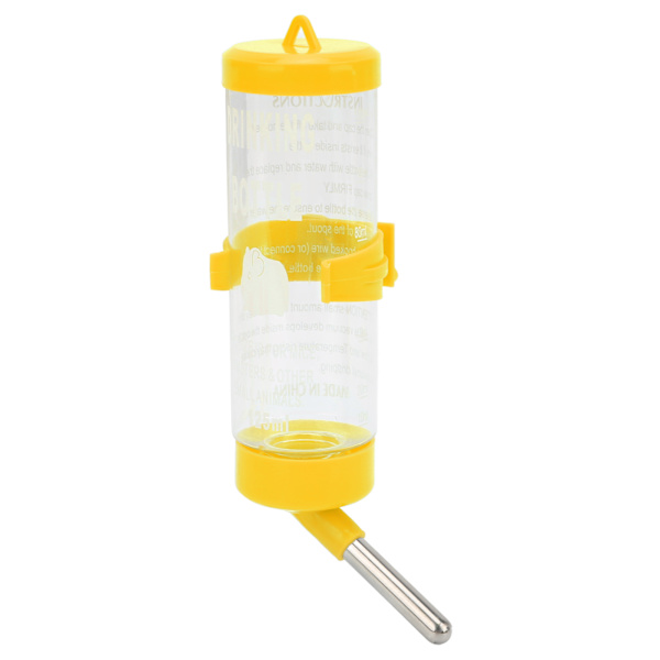 Hamster Vattenflaska Dispenser Automatisk Drickfritt Hamster Dricksfontän för Smådjur Gul 125ML