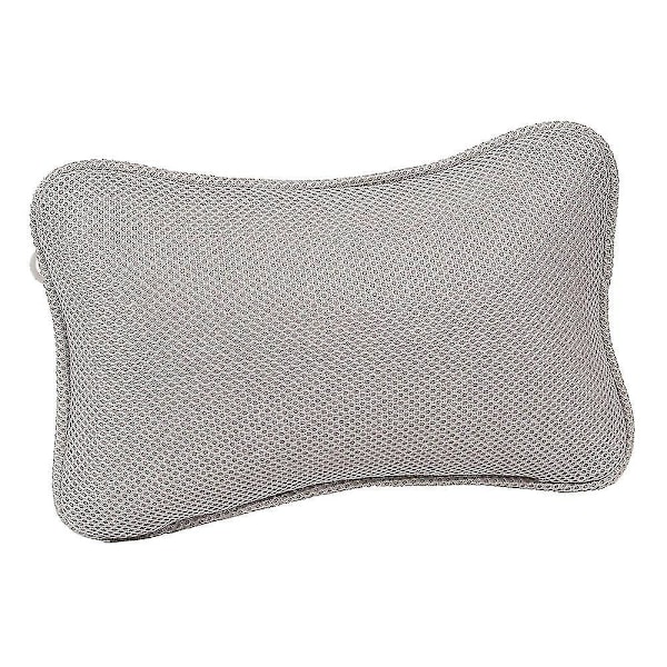 3D Mesh Anti-Skli Spa Badekar Pute for Nakke og Pute - Grå