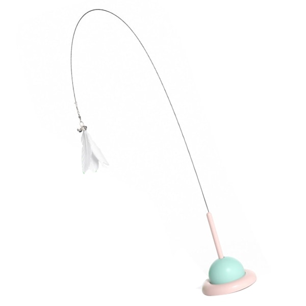 Kissankiipeily Elastisen Teräsköyden Interaktiivinen Höyhen Teaser Pole Kissankelkka Tylsille Sisäkissille Chase and Exercise Pink