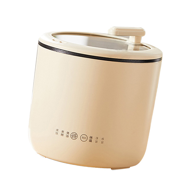 Mini riskoker Multifunksjonell hjem elektrisk riskokere Lav effekt sovesal Non Stick Congee koker CN 220V Hvit