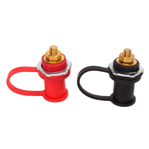 1 Par Thru Panel Batteri Terminal 250A Rød Sort 3/8in Stud Batteri Binding Post til Bil Marine RV
