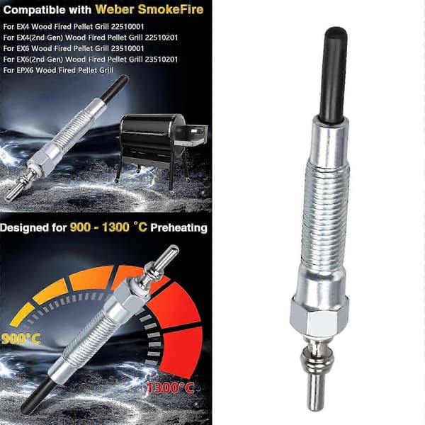 Gløderør til SmokeFire EX4/EX6/EPX6 Træpillegrill Røgstarter Dele 22510001 22510201 23510001 23510201 Monivärinen