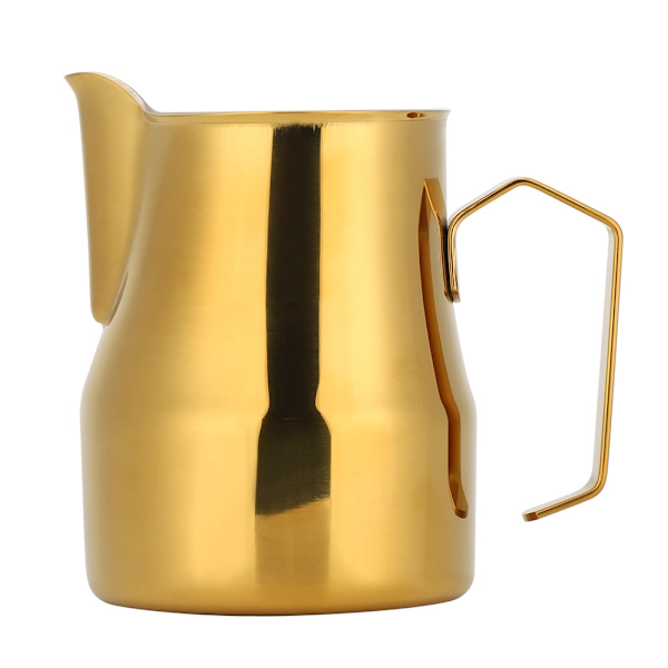 Espresso Melkekrus i Rustfritt Stål Skummende Kanner Latte Art for Hjemmekoffebruk Blank Gull 550 ml