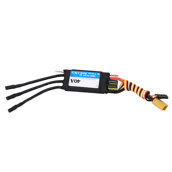 40A RC Båtesc Bilateral Vanntett ESC Skipmodellutskifting ESC RC Tilbehør Svart
