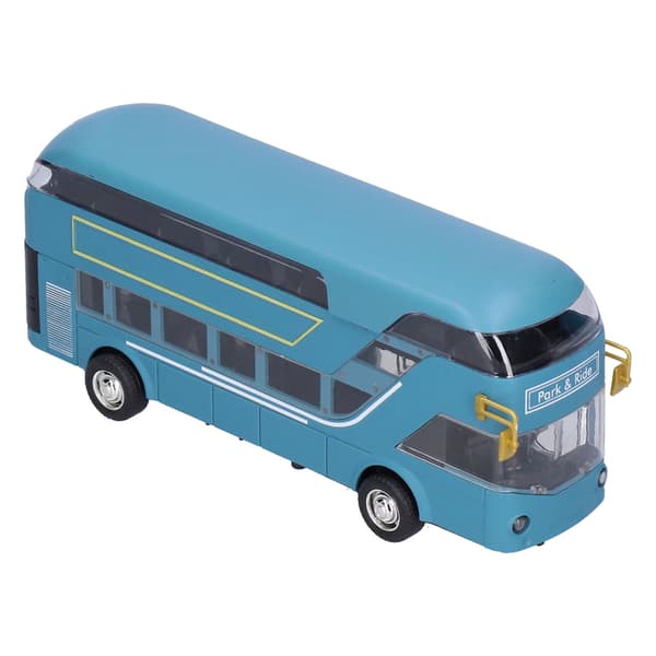 Bordsdekoration Bussmodell Pull-Back Fordonsleksak Barn Bilkollektion Leksak Blå