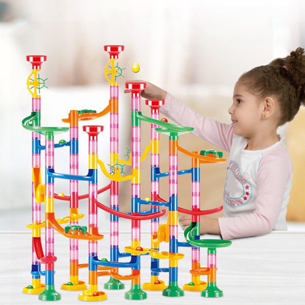 Marble Run byggklossar Tredimensionella DIY Race Track Marmor Leksak Byggklossar Leksaker