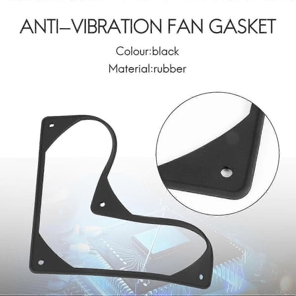 10 stk 140 mm vibrasjonsdempende silikonviftepakninger, støyreduserende puter for PC-datavifter Black 14cm x 14cm