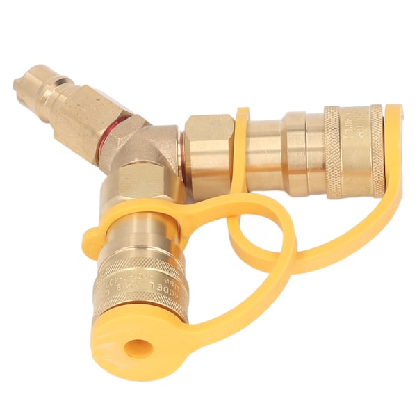 Y-splitter Naturgass Hurtigkoblingsadapter for Griller Generatorer Uteplassvarmere Pizzastener Uteplassbål 3/8 tommer