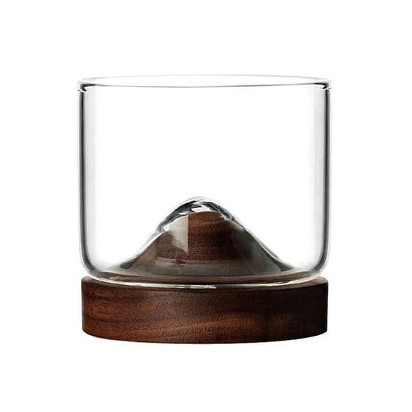 Whiskyglas med Træunderlag Transparent transparent
