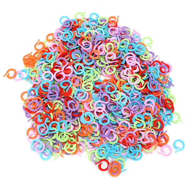 1000 st Maskmarkörer i Plast Färgglada Slitstarka Stickmarkörer Delad Ring för Stickning DIY Hantverk Små
