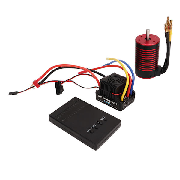 80A borstlös ESC elektrisk hastighetskontroll högt vridmoment 3660 motor lågspänning avstängningsskydd för 1/8 RC bil 4200KV