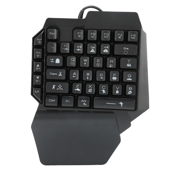 Enhands-tangentbord USB-trådbunden för spel 7 färger bakgrundsbelysning Datortillbehör 5V(F6)