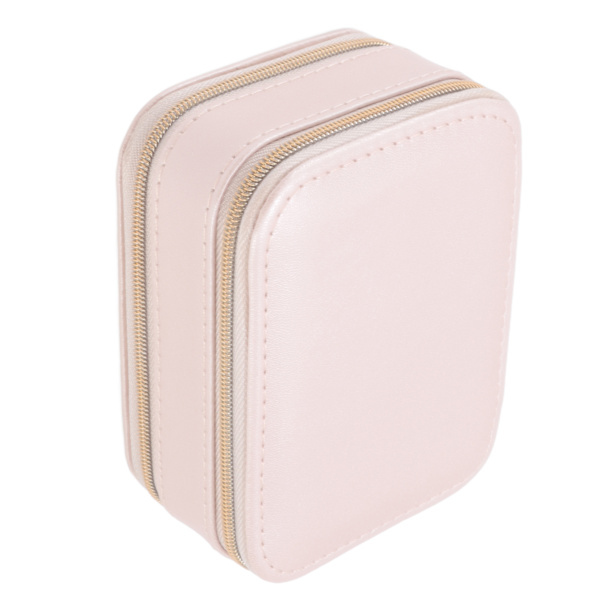 Smyckesfodral Dubbellager Bärbar Rosa Halsband Krokdesign Bekvämt handtag Resesmyckeskrin