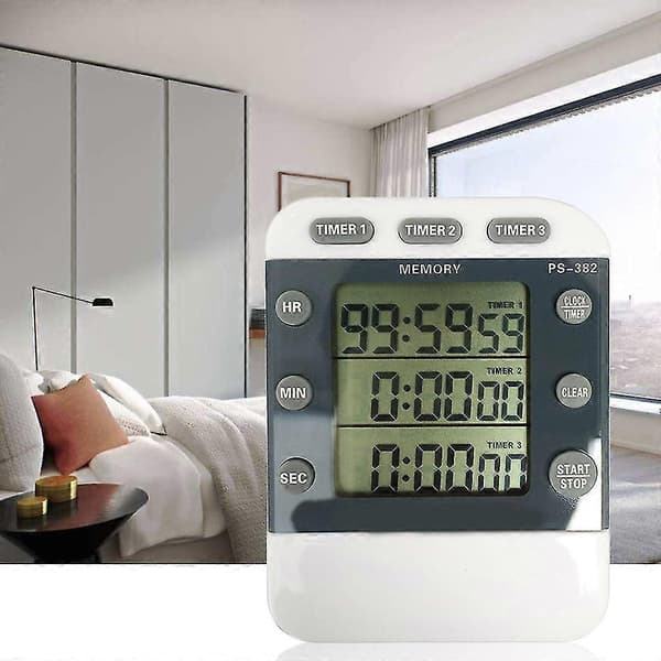 Kök 3-kanals digital timer med magnetisk nedräkningstimer Kompatibel med matlagning