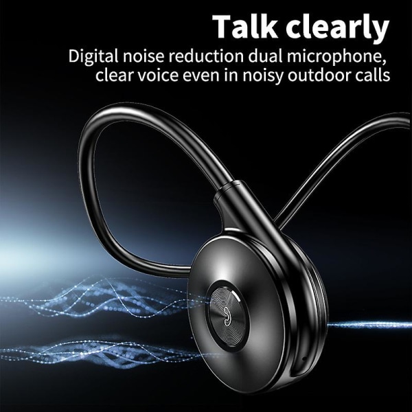 Knogleledning Bluetooth-øretelefoner - Sport Earhook Design Black 9.5*9.5*2.5cm