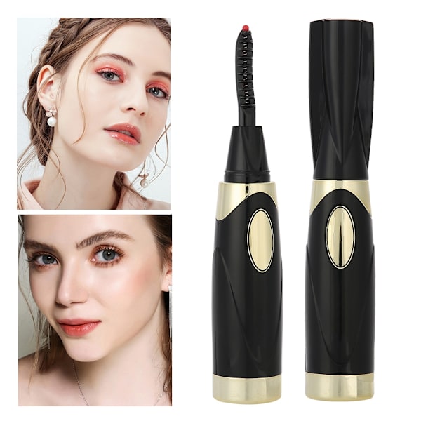 Elektrisk ögonfransböjare Uppvärmd förlängning Långvarig ögonfranscurling Makeup Tools Svart