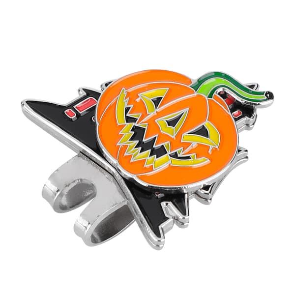 Magnetisk golfhatteclips i rustfrit stål med boldmarkør i Halloween-stil