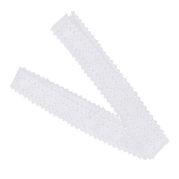 Spets Retro Tyg Handsömnad DIY Material Spets Bomullstråd Spets Juldekoration Vit