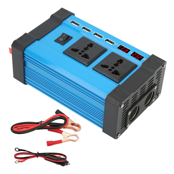 500W Modifisert Sinus Inverter Solomformer med Smart Dobbel LCD-Skjerm 4 USB 4.2A Hurtigladingsporter 12V til 220V