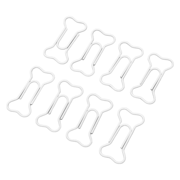 30 stk. Fancy Papirclips Benform Plastbelagt Tråd Multi Anvendelse Søde Papirclips til Notesbog Scrapbog Bogmærke Hvid