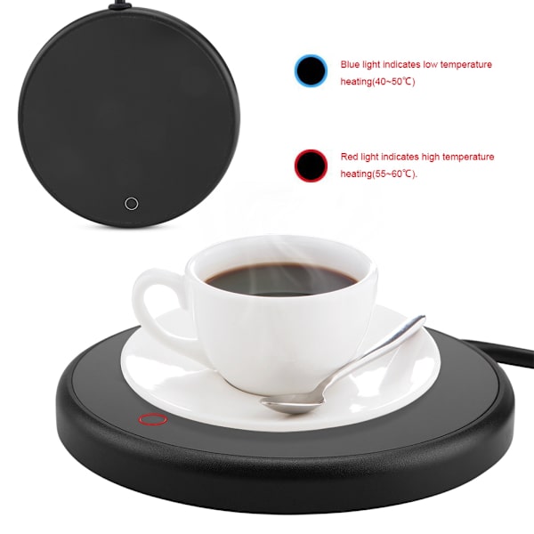 Elektrisk kopvarmerpude Desktop Te Kaffe Mælkekop Varmerunderlag 220-240V (sort EU-stik)