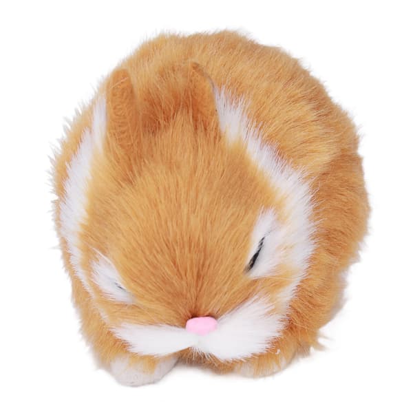 Miniature Plush Rabbits Plastic Plush Material Soft Comfortable Durable Rabbits Stuffed Doll for Table Decoration Orange