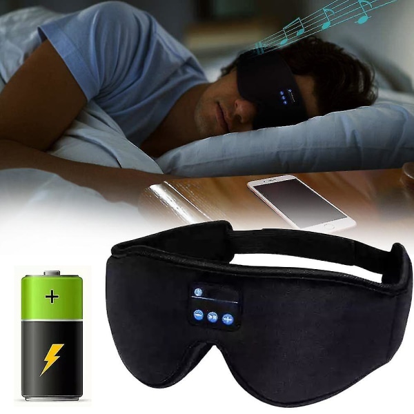 3D Langaton Bluetooth Sleeping Eye Mask Kuulokkeet Memory Foam Music Headset miehille, naisille