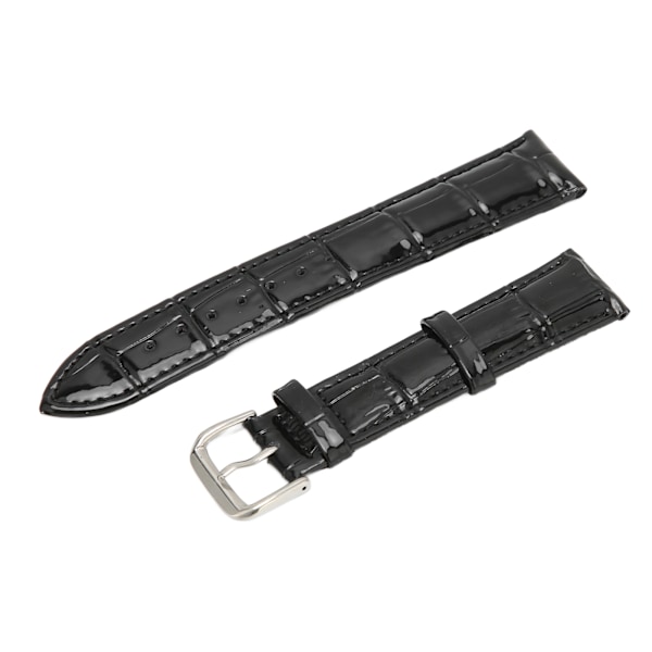 PU läder klockband Legering Pin Spänne Justerbar Bekvämt utbyte Watchband Svart
