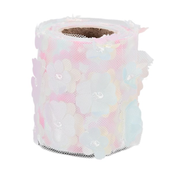 Blommor Tyllrullar 8cm 10yd Utsökt Ljus Vacker DIY Flexibel Bred Användning Tyllrulle Spole Tyg Gradient Rosa Gul