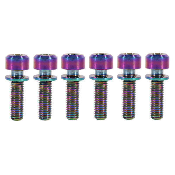 M5 x 18 mm titaaniset pyörän ohjaustangon ruuvit Pultit välikappaleilla Pyöräpaket 6 kpl (sateenkaari)