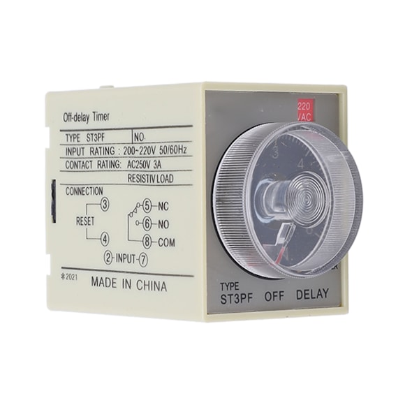 BERM Power-off Delay Relay Knob Control Timing Timer High Accuracy AC200-220V ST3PF 6Min