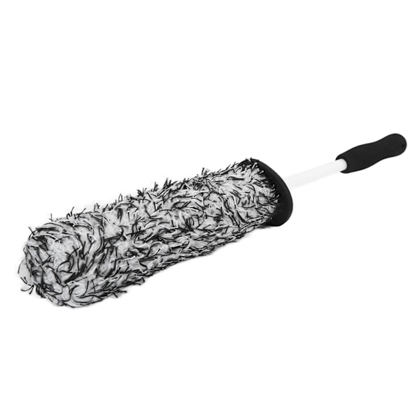 Bilhjul Däckrengöringsborste Mikrofiber Mjuk Multifunktion Lång räckvidd för avgasstötfångare Stänkskydd Grå Vit