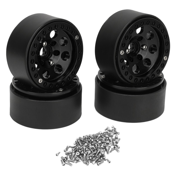 4 kpl RC-vanteet 1,9 tuumaa alumiiniseos vankka RC-auton navat Axial SCX10 II III Musta