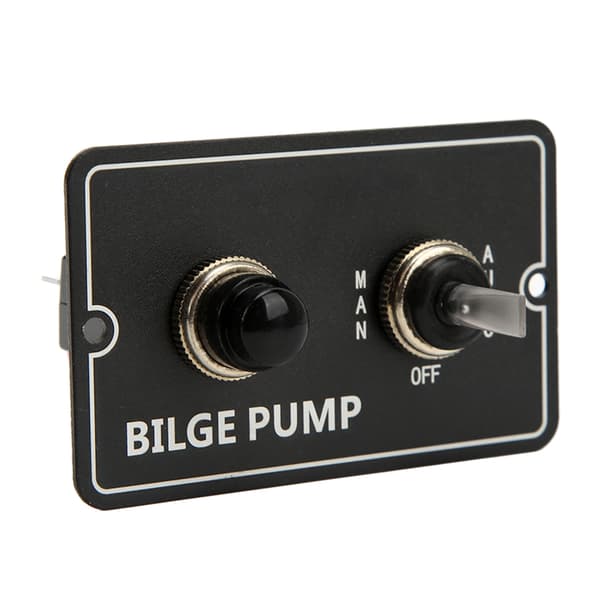 Lænsepumpeswitch Aluminium Rocker Toggle Switch Manuel Auto til Båd Marine 12/24V 15A LED Indikator