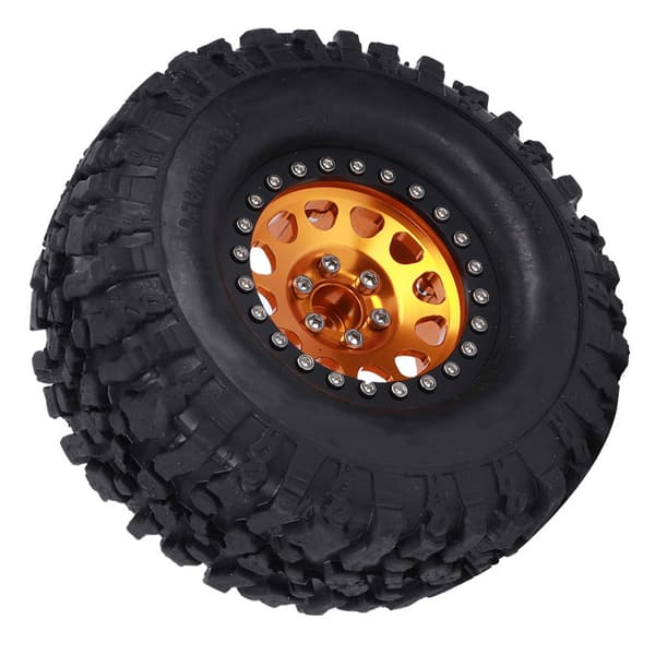 4 stk RC Universal Crawler Gummi Dæk Metal Fælg RC Bil Tilbehør