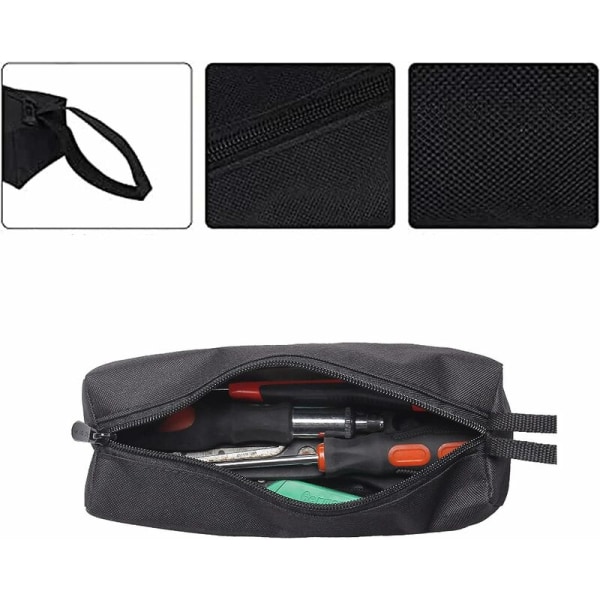Liten svart verktygsväska multifunktionell arrangör tung verktygsväska, multifunktionell bärväska, tom ficka för verktygsväska, HANBING