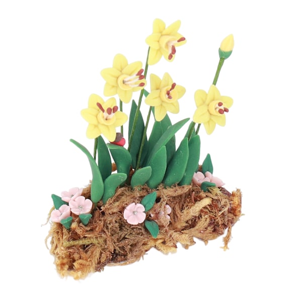 Minikrukväxt 1:12 Söt Levande naturtrogen gula blommor Dockhus Miniatyrbonsai för barn Leksaker Dekorationspresent