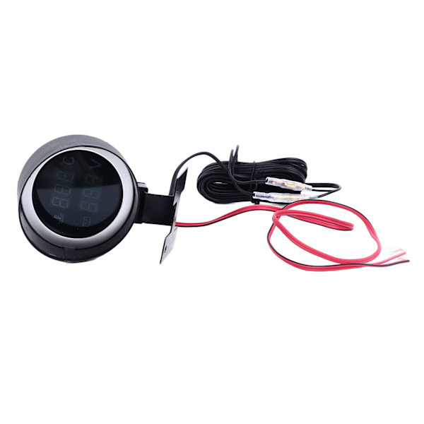 Vattentempmätare voltmätare 2 i 1 rund digital display LCD-mätare för bilmotorcykel 12V eller 24V